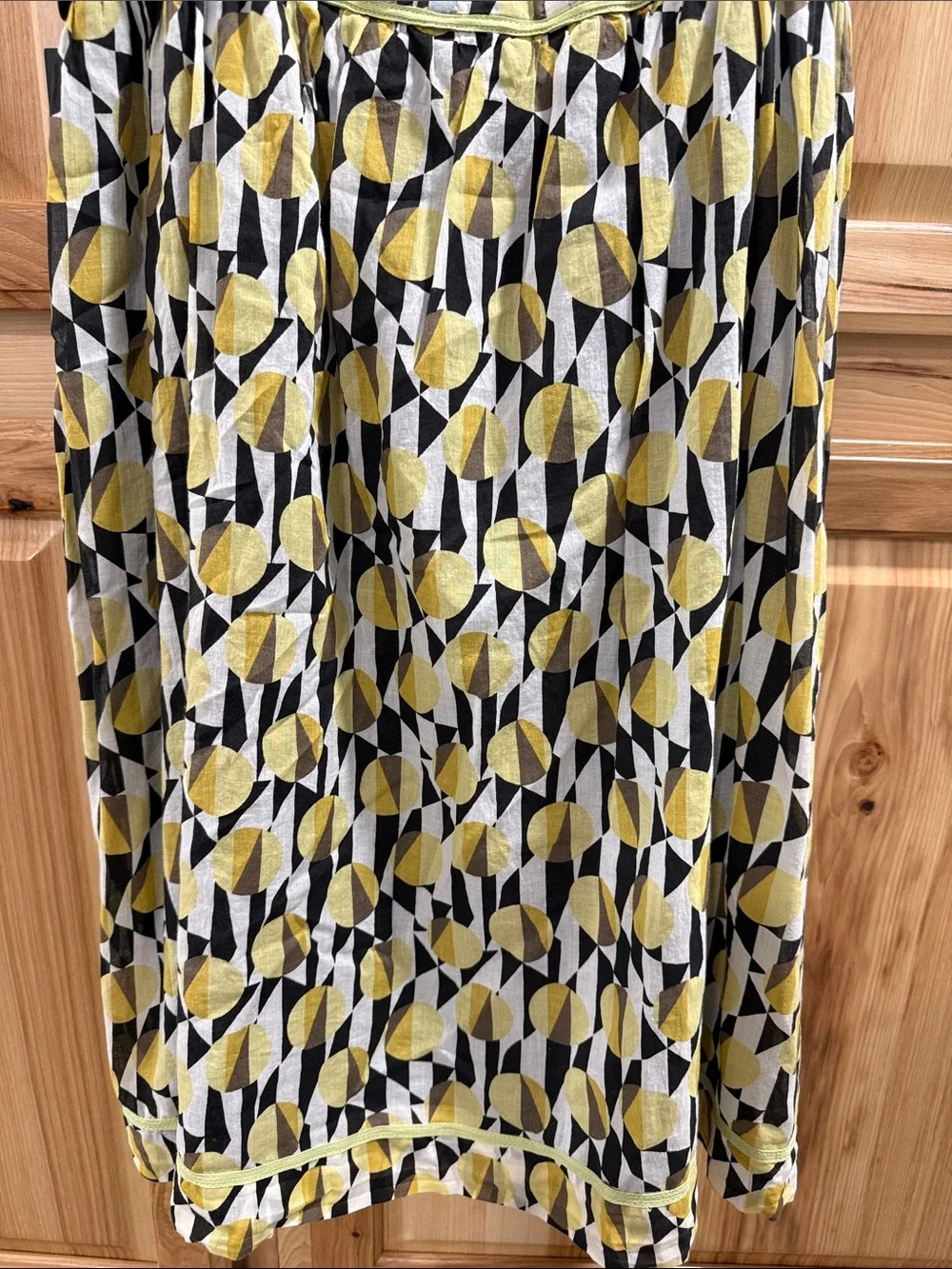 NWT Free People Women’s Size 12 Vintage Geometric Print Yellow Black Sundress